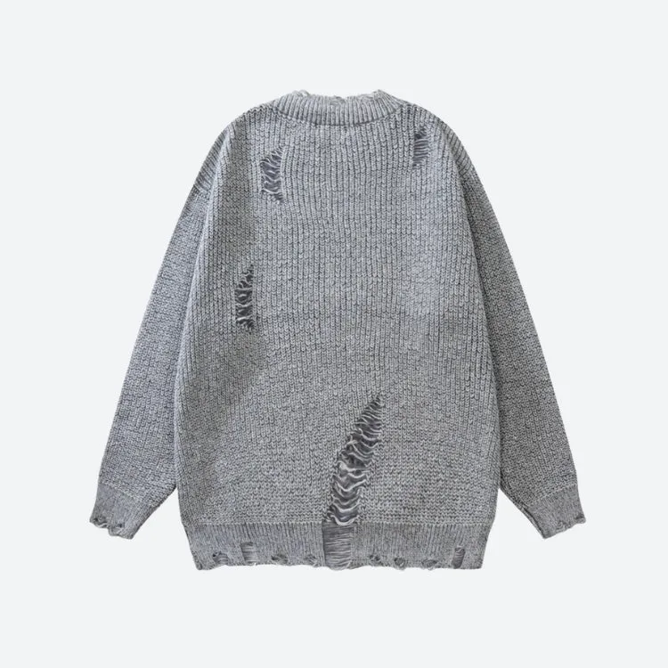 Jinquedai Grunge Distressed Knitted Sweater