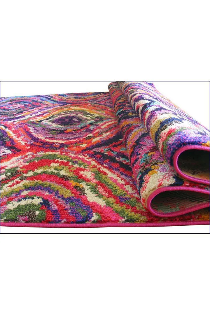 Kaleidoscope Abstract Rug - 107 Pink