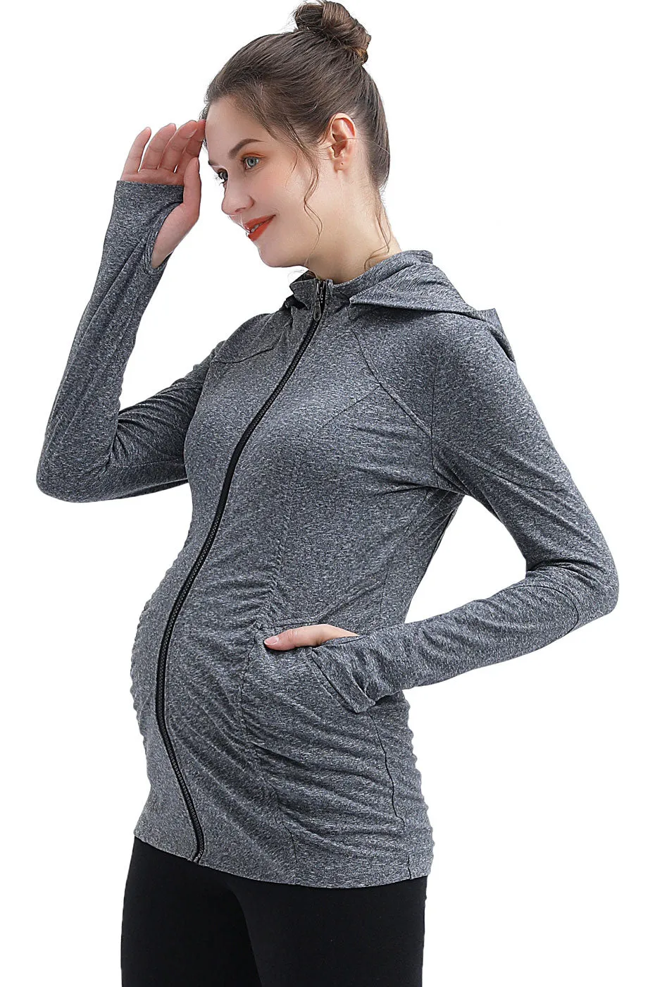 Kimi   Kai Maternity "Jojo" Performance Jacket with Detachable Hood