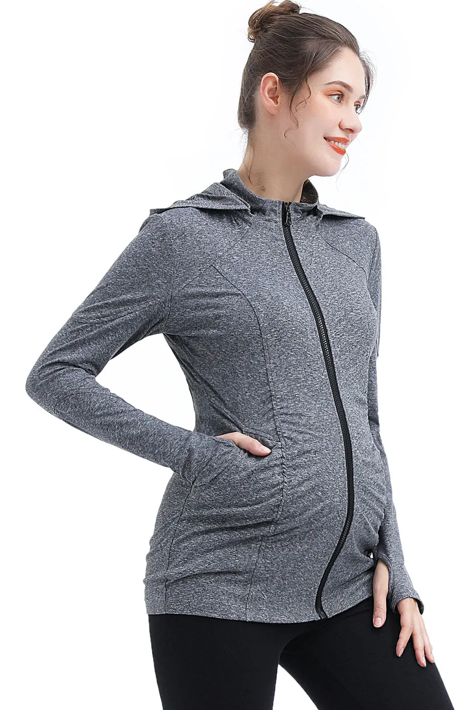 Kimi   Kai Maternity "Jojo" Performance Jacket with Detachable Hood