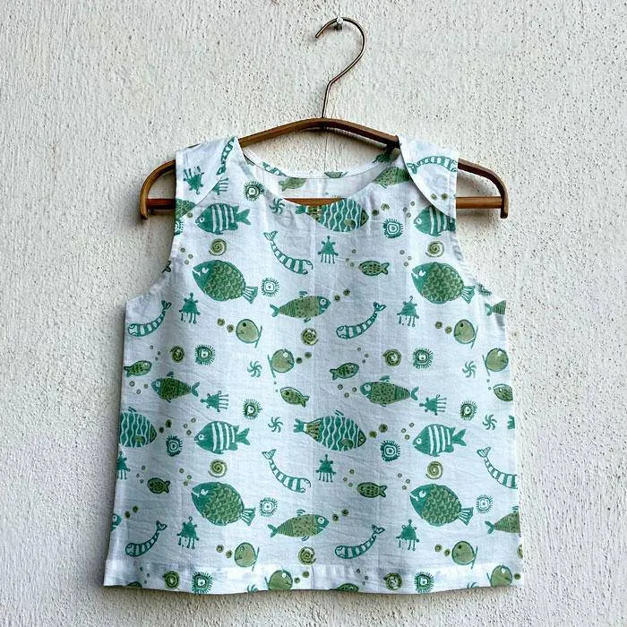 Koi Jhabla Bag-100% Organic Cotton Sleeveless Top