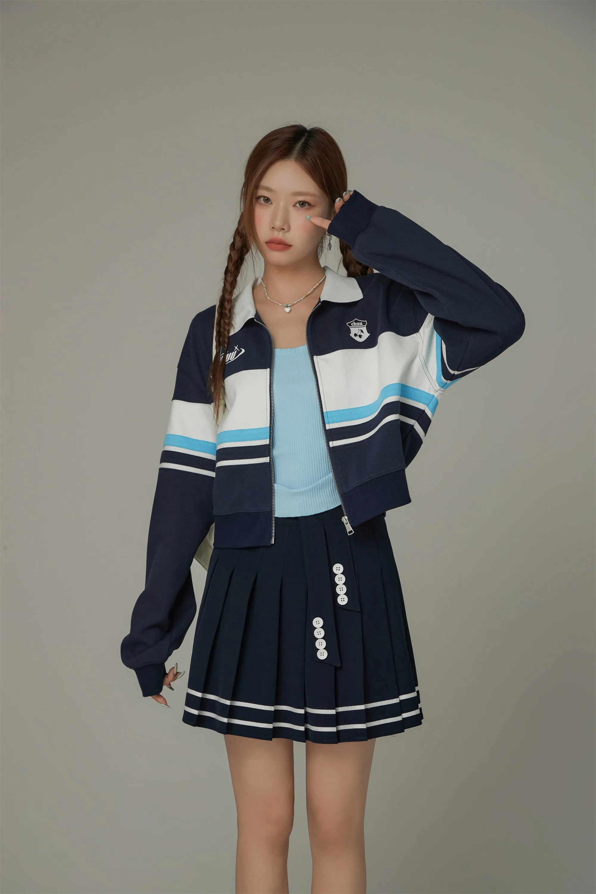 Logo Sporty Zip-Up Boxy Jacket