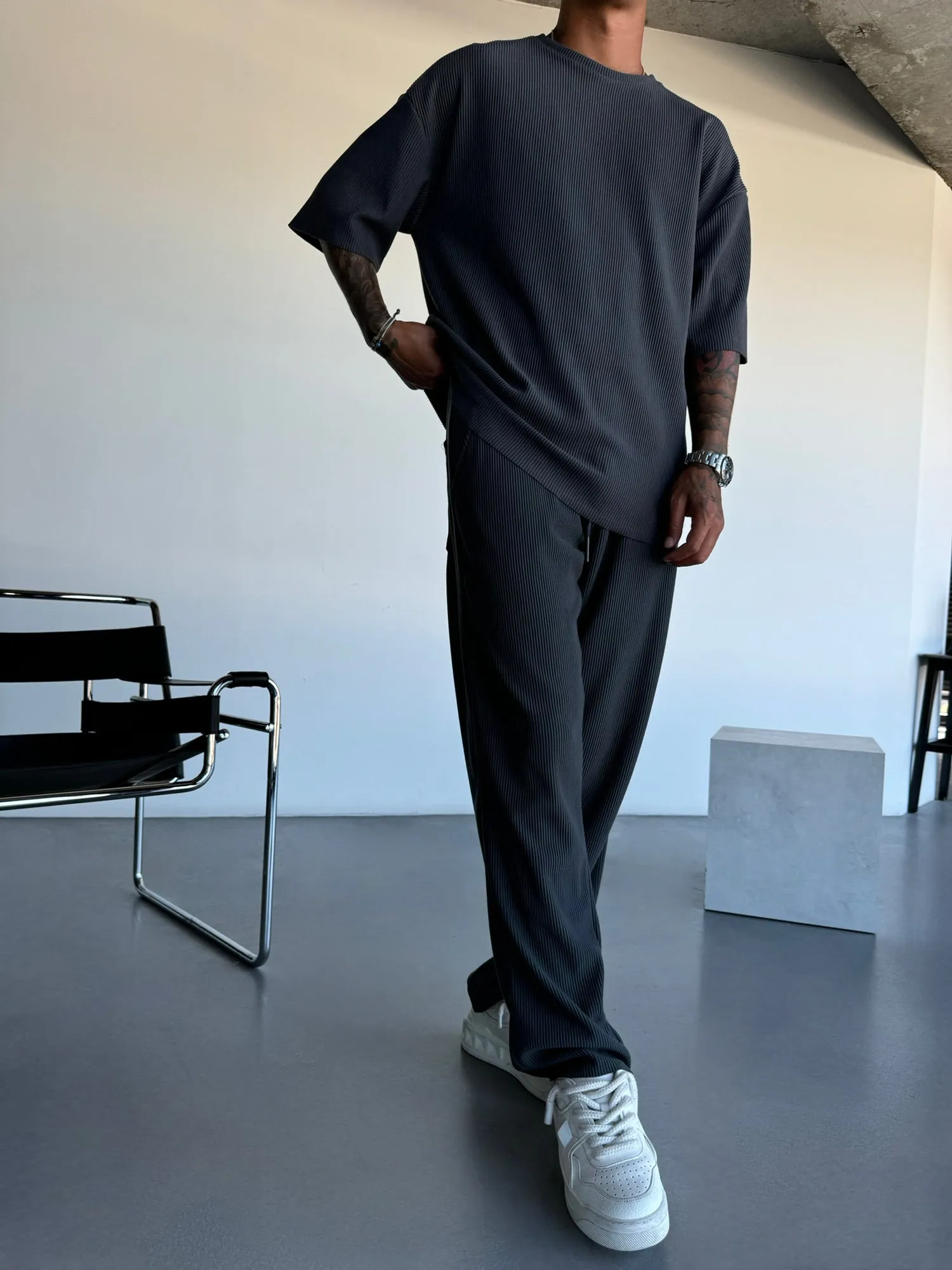 Loose Fit Cord Pant - Anthracite