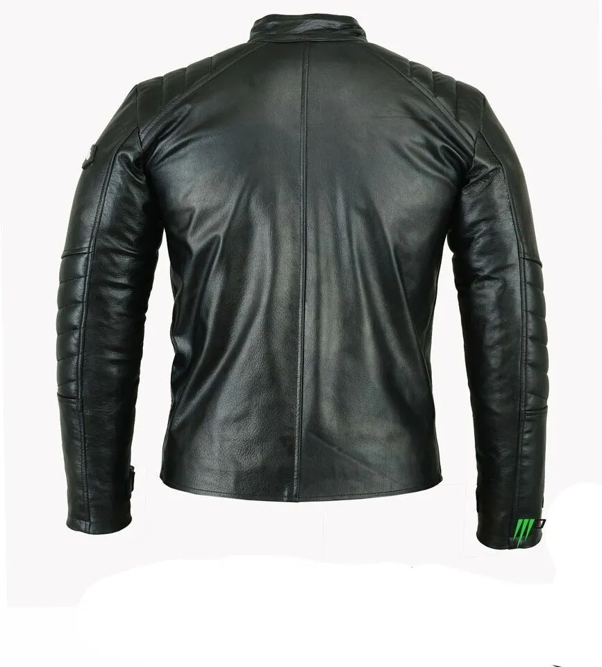 Men Leather black Jacket Inspiring style of Motrox