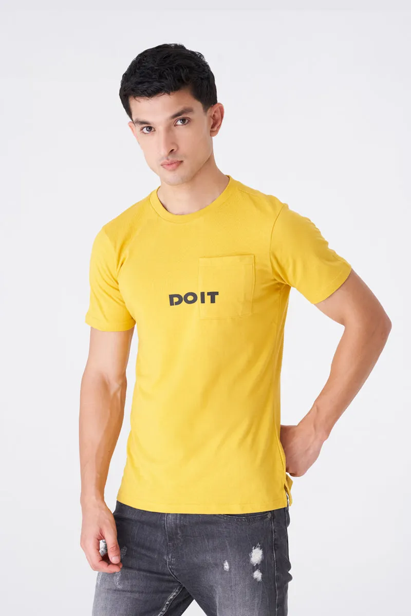 Men's Yellow Gym T-Shirt for Bold Workouts