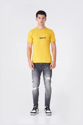 Men's Yellow Gym T-Shirt for Bold Workouts