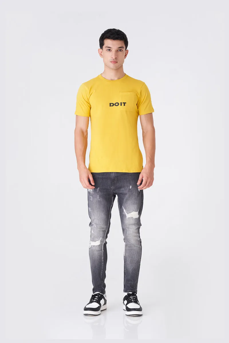 Men's Yellow Gym T-Shirt for Bold Workouts