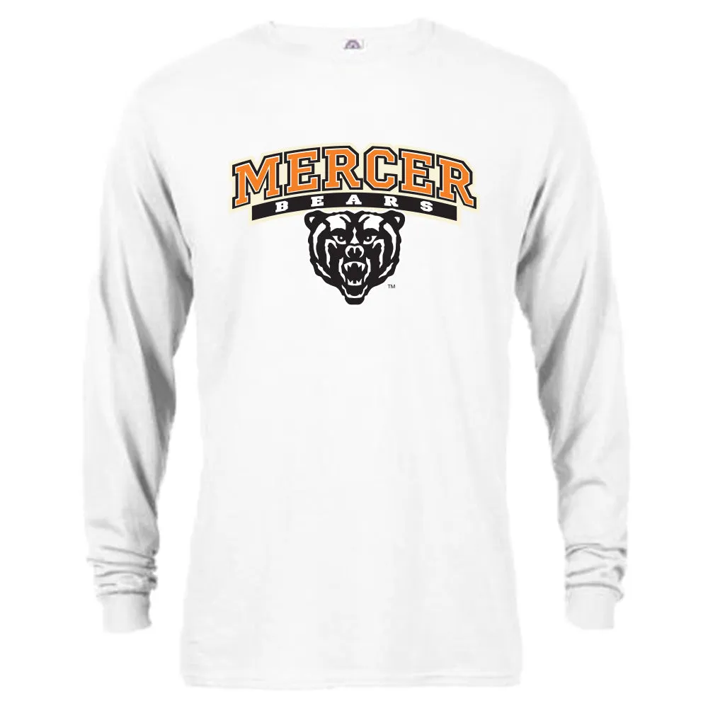 Mercer University Bears MU Classic Arch Text with Mascot Long Sleeve T-Shirt Tee