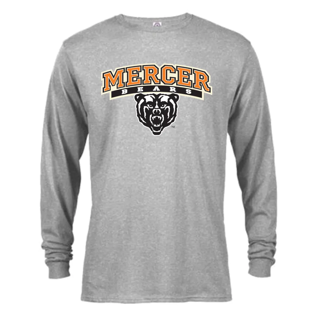 Mercer University Bears MU Classic Arch Text with Mascot Long Sleeve T-Shirt Tee