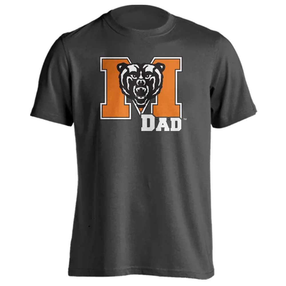 Mercer University Bears MU Dad Proud Parent Father Logo Short Sleeve T-Shirt