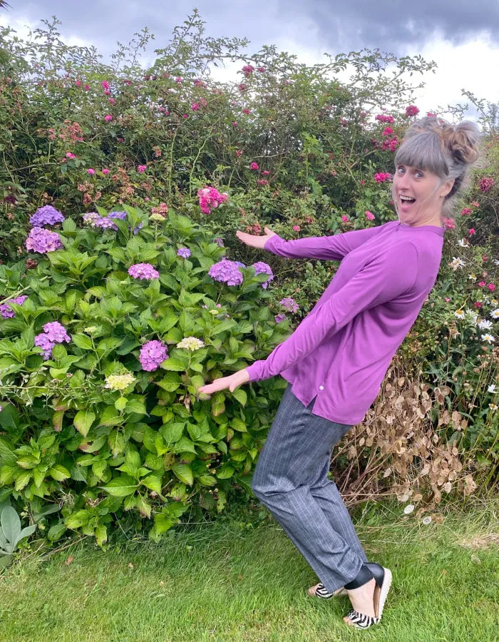 Milano Keyhole Blouse in Hydrangea