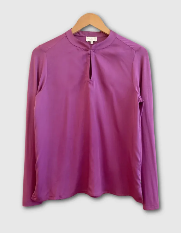 Milano Keyhole Blouse in Hydrangea