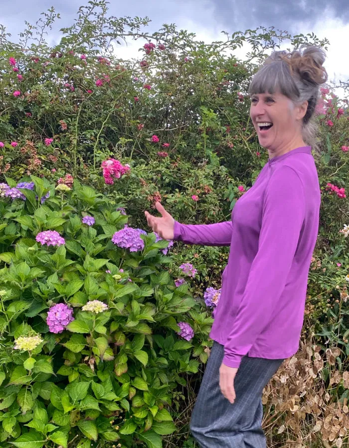 Milano Keyhole Blouse in Hydrangea