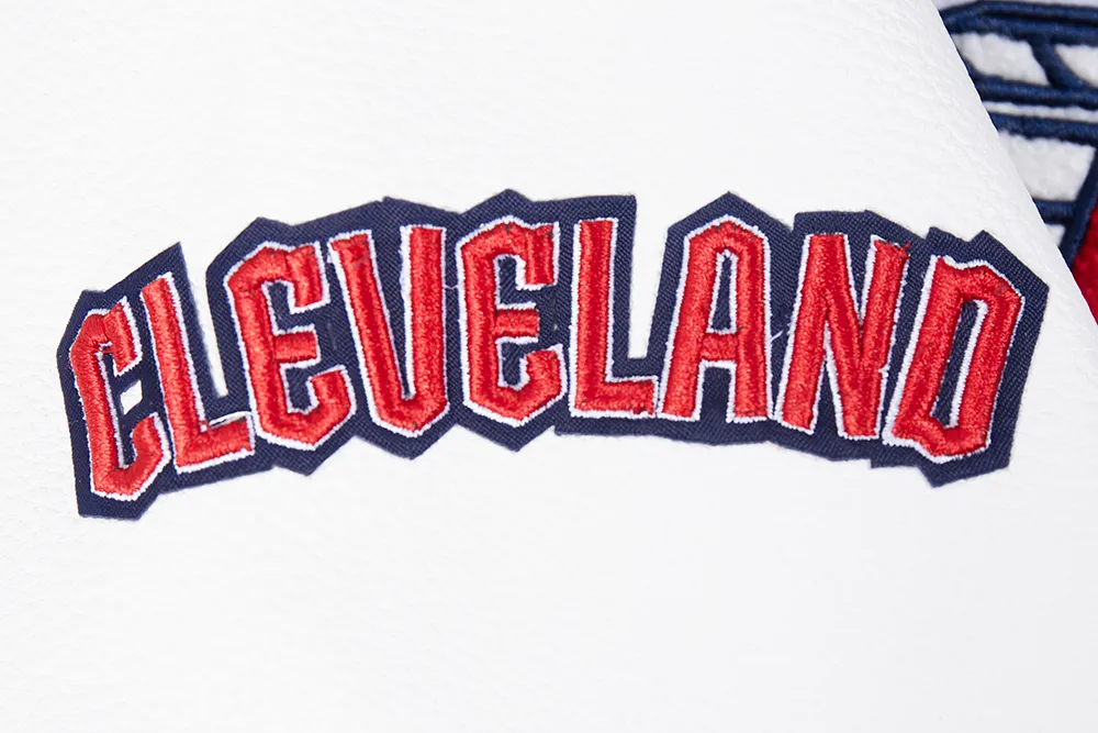 MLB CLEVELAND GUARDIANS RETRO CLASSIC WOMEN'S RIB WOOL VARSITY JACKET (MIDNIGHT NAVY/RED/MIDNIGHT NAVY)