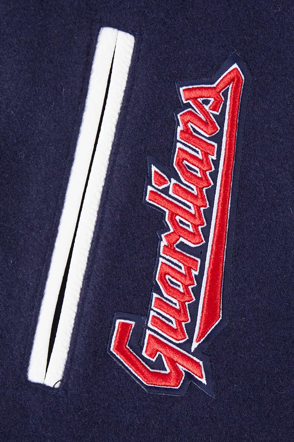 MLB CLEVELAND GUARDIANS RETRO CLASSIC WOMEN'S RIB WOOL VARSITY JACKET (MIDNIGHT NAVY/RED/MIDNIGHT NAVY)