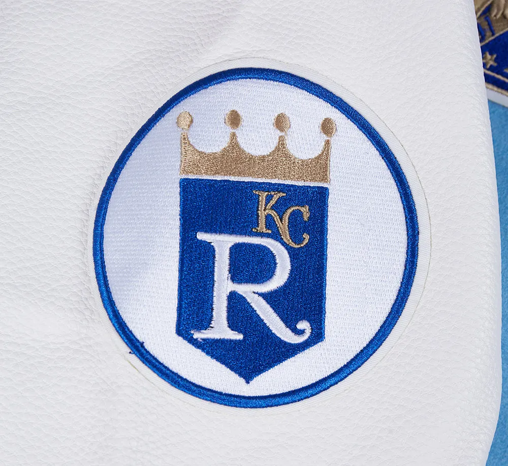 MLB KANSAS CITY ROYALS RETRO CLASSIC WOMEN'S RIB WOOL VARSITY JACKET (UNIVERSITY BLUE/WHITE)