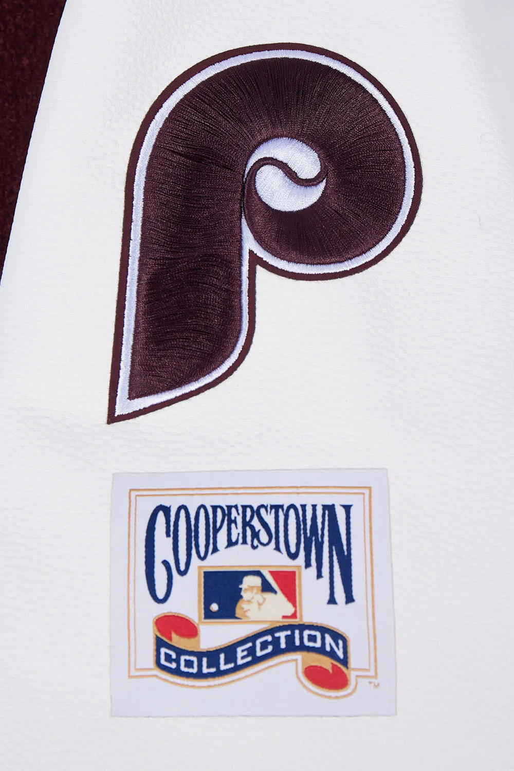 MLB PHILADELPHIA PHILLIES RETRO CLASSIC MEN'S RIB WOOL VARSITY JACKET (UNIVERSITY BLUE/WHITE)