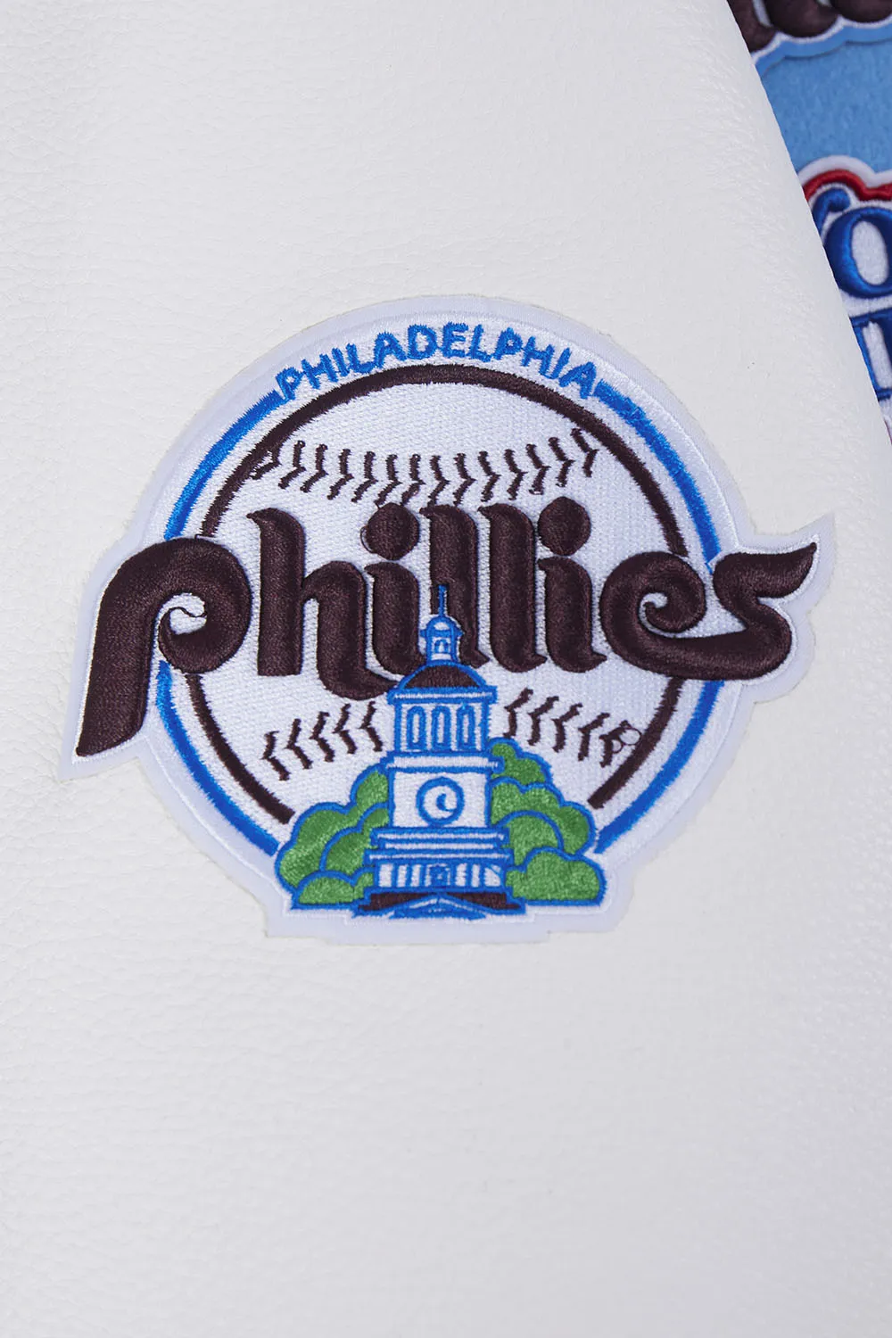 MLB PHILADELPHIA PHILLIES RETRO CLASSIC MEN'S RIB WOOL VARSITY JACKET (UNIVERSITY BLUE/WHITE)