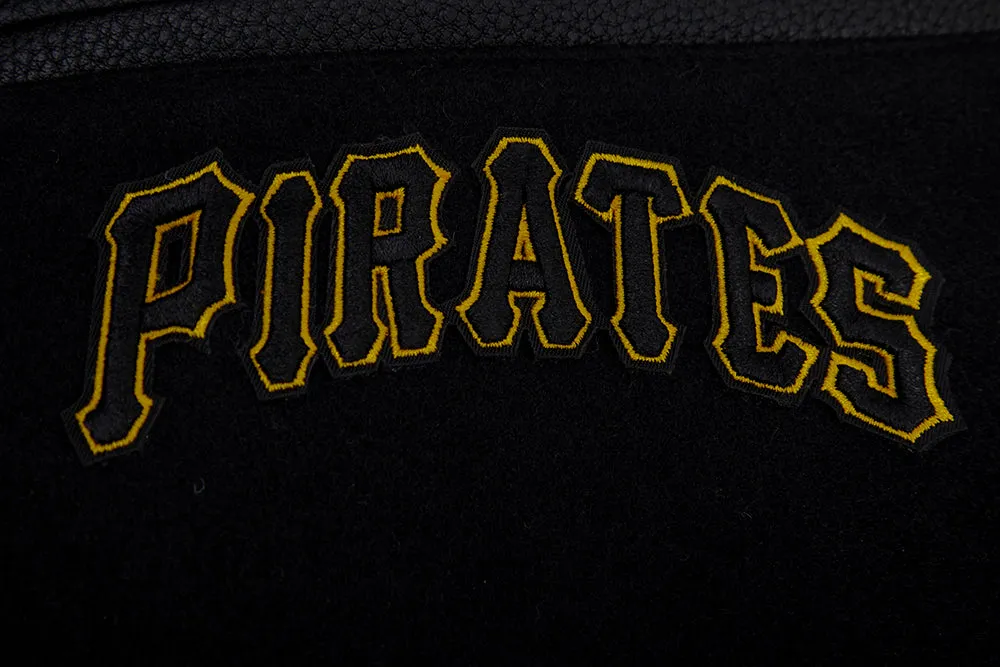 MLB PITTSBURGH PIRATES RETRO CLASSIC MEN'S RIB WOOL VARSITY JACKET (BLACK/YELLOW)