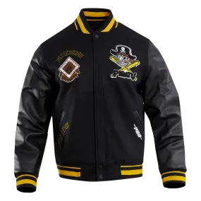 MLB PITTSBURGH PIRATES RETRO CLASSIC MEN'S RIB WOOL VARSITY JACKET (BLACK/YELLOW)