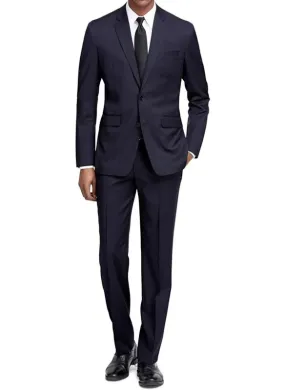 Navy Blue Men's 2 Piece Business Formal Suits Slim Fit Notch Lapel Carlo Lusso