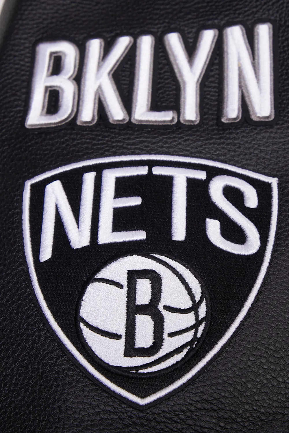 NBA BROOKLYN NETS RETRO CLASSIC MEN'S RIB WOOL VARSITY JACKET (EGGSHELL/ BLACK)