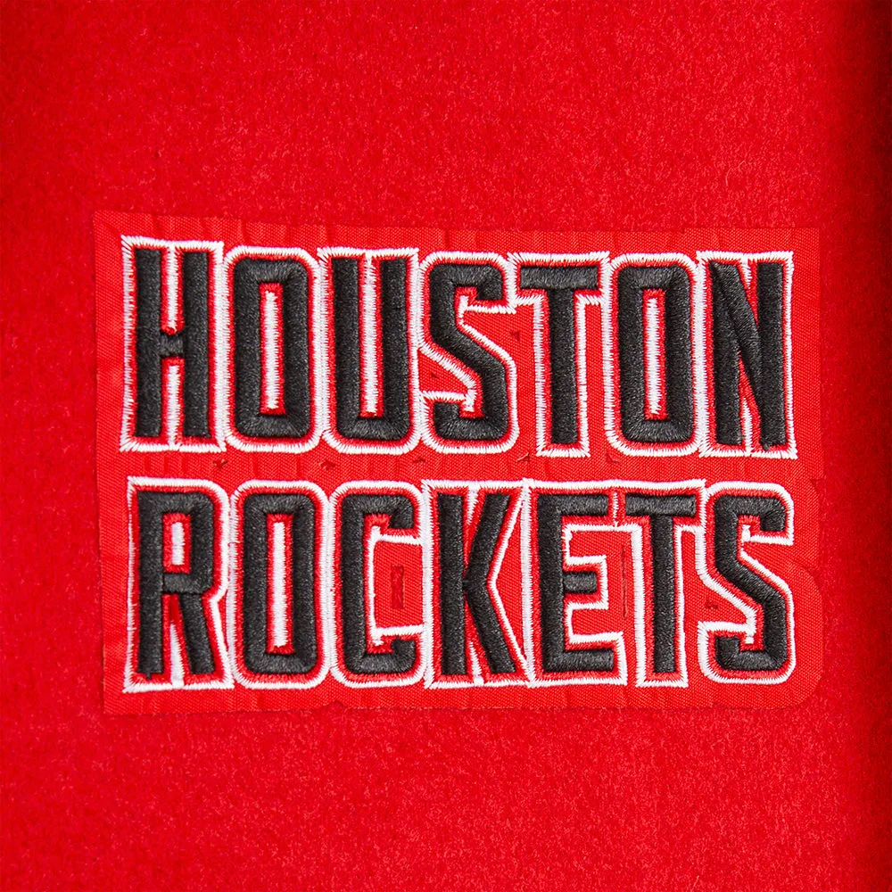 NBA HOUSTON ROCKETS RETRO CLASSIC BIG BOYS RIB WOOL VARSITY JACKET (RED/BLACK)