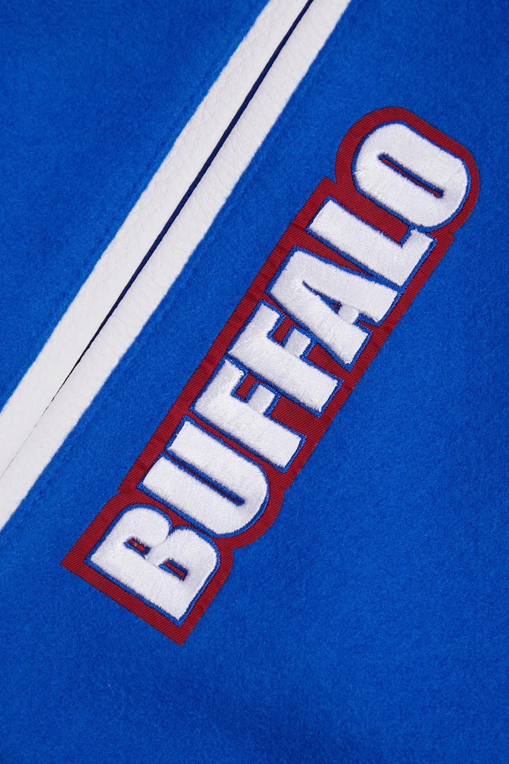 NFL BUFFALO BILLS RETRO CLASSIC MEN'S RIB WOOL VARSITY JACKET (ROYAL BLUE/RED)