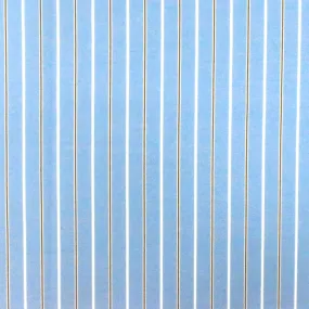 Office Blue-White-Brown Stripe Polyester Shirting Woven Fabric