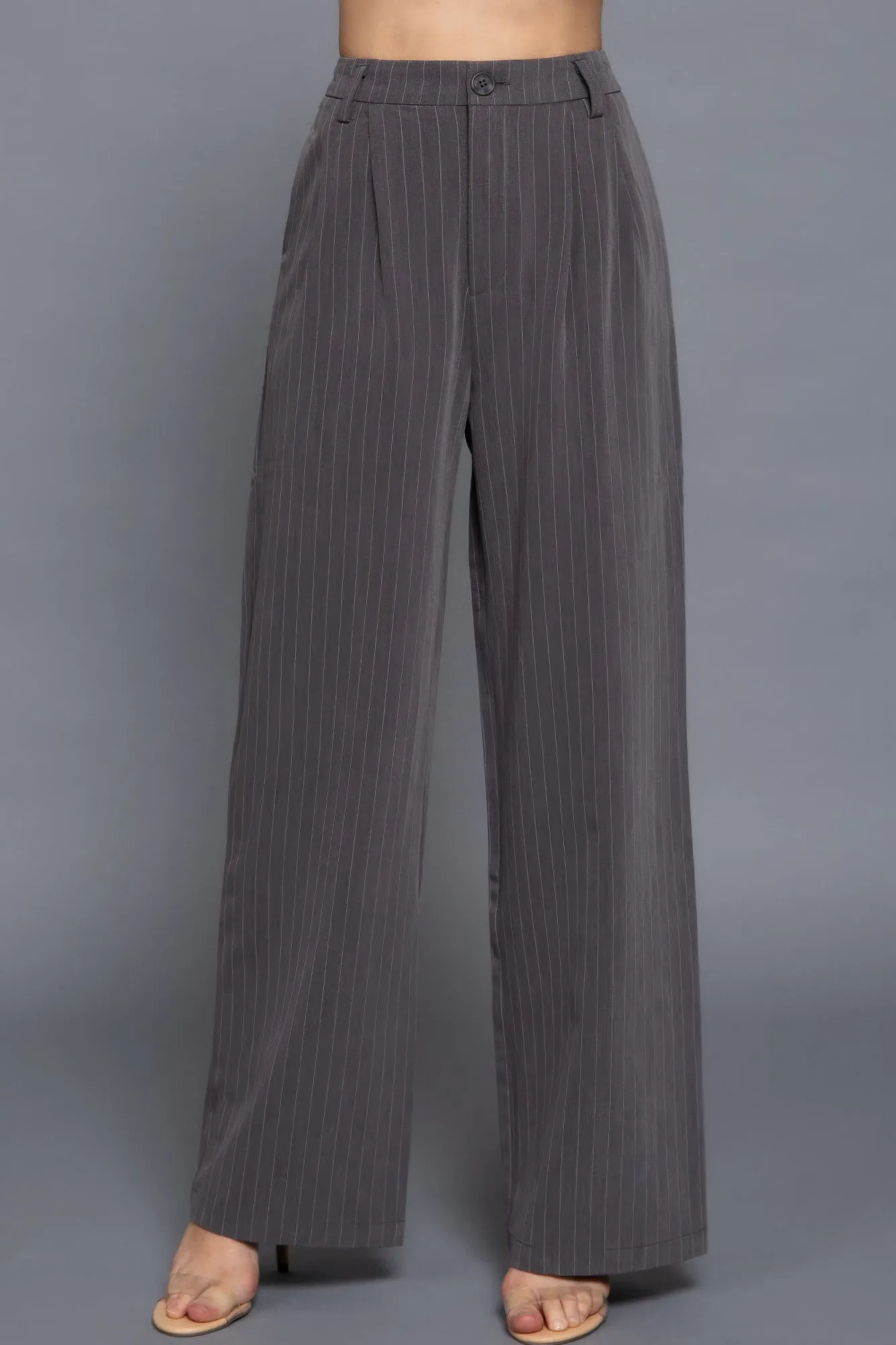 Pin Stripe Woven Straight Pants