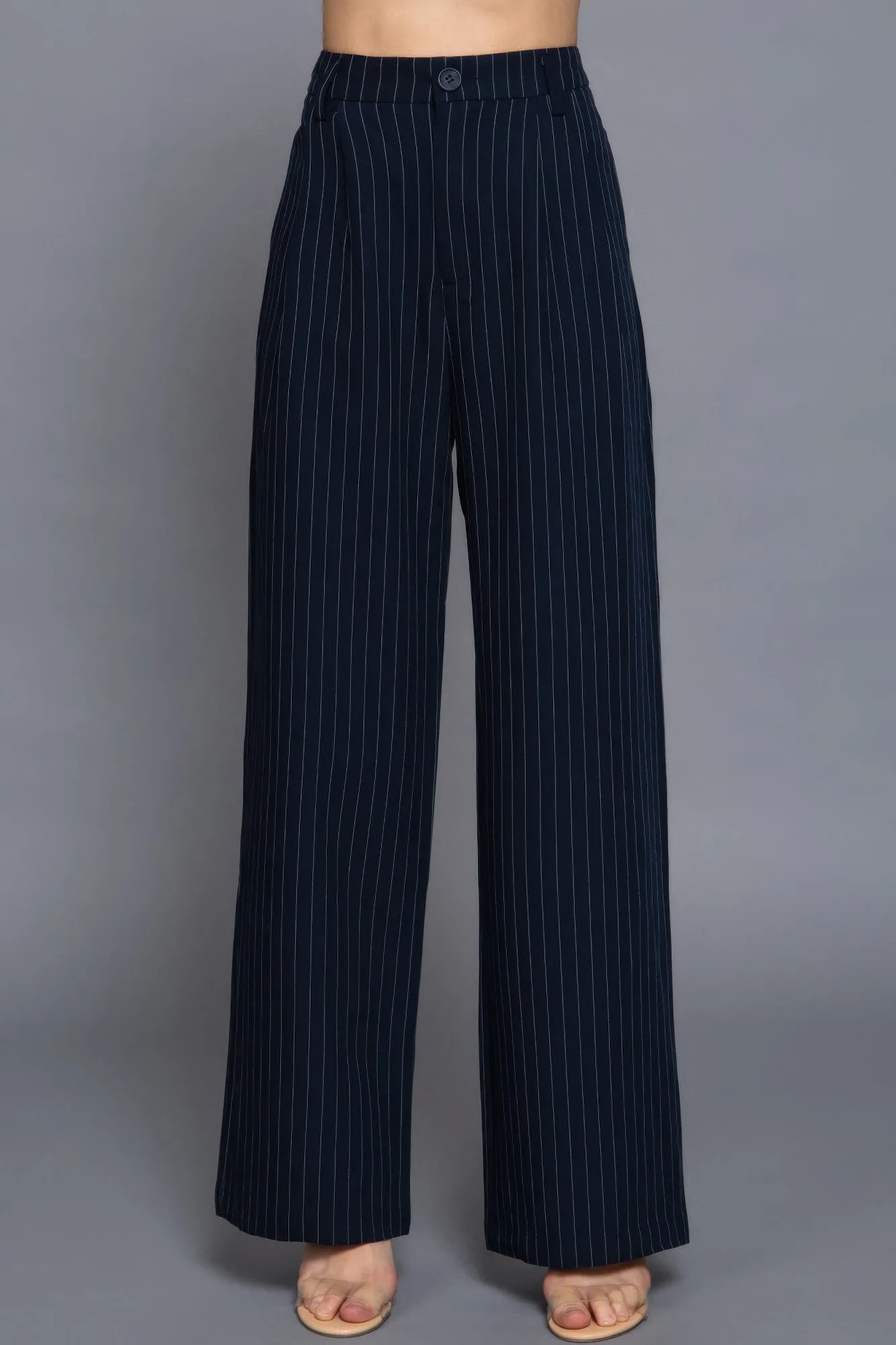 Pin Stripe Woven Straight Pants