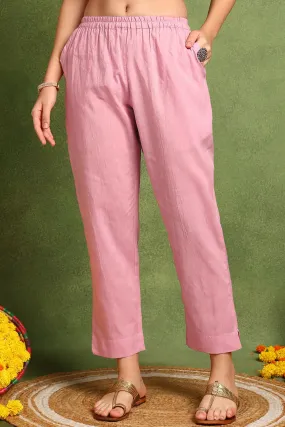 Pink Cotton Silk Farsi Pants