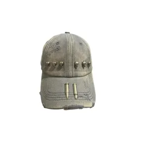 Punk Washed Distressed Metal Bullet Cap