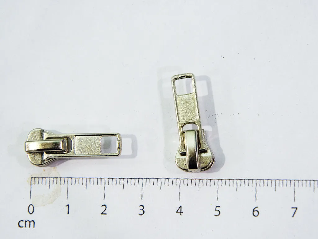 Silver Nickel Metal Broad Zipper Sliders / Pull Tabs