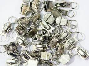 Silver Nickel Zipper Sliders / Pull Tab for Coil Zips