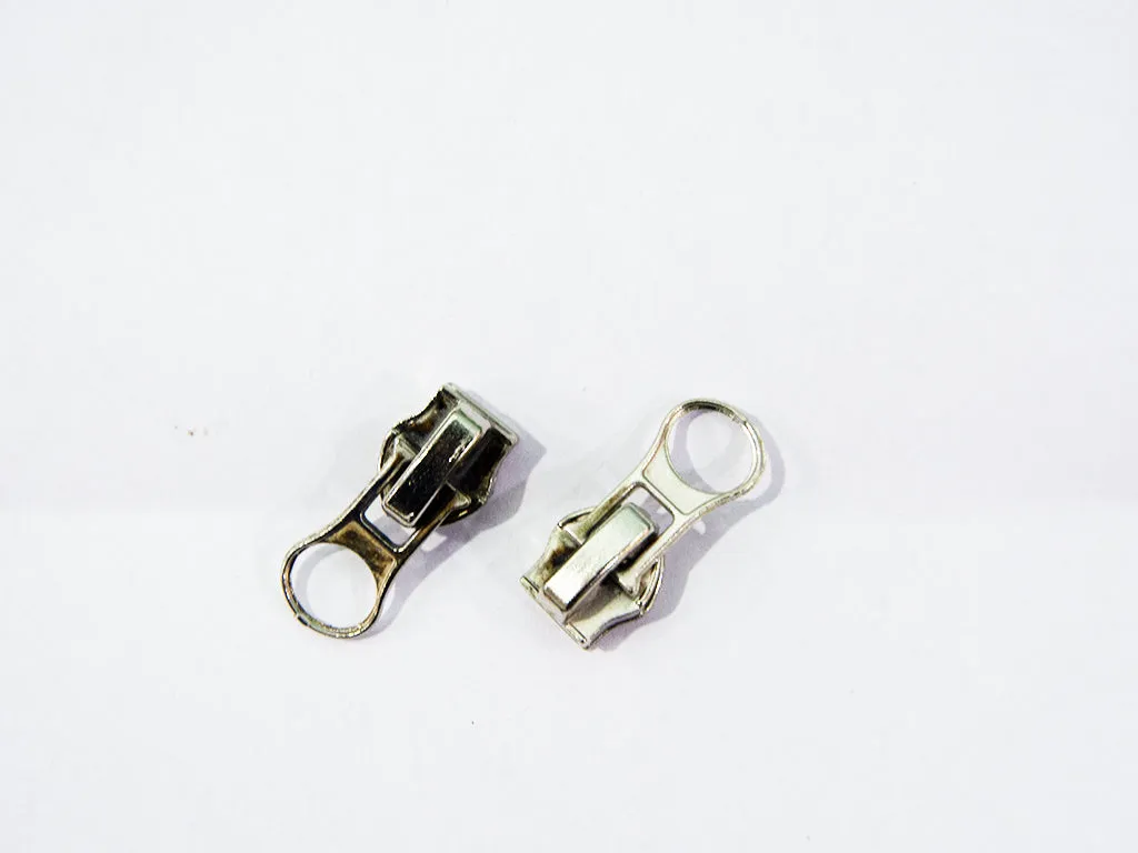 Silver Nickel Zipper Sliders / Pull Tab for Coil Zips