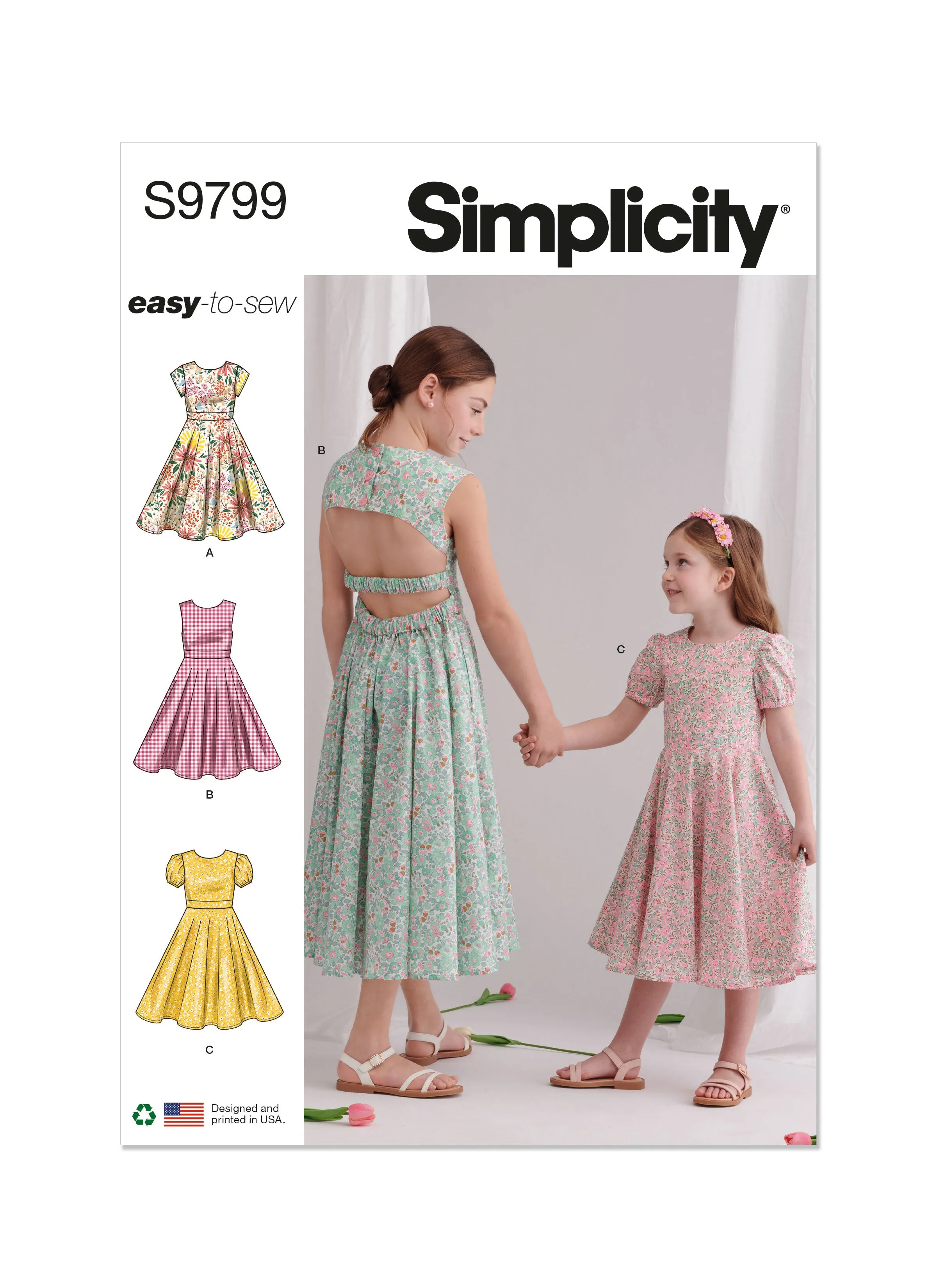 Simplicity Sewing Pattern S9799 CHILDREN'S AND GIRLS' DRESSES