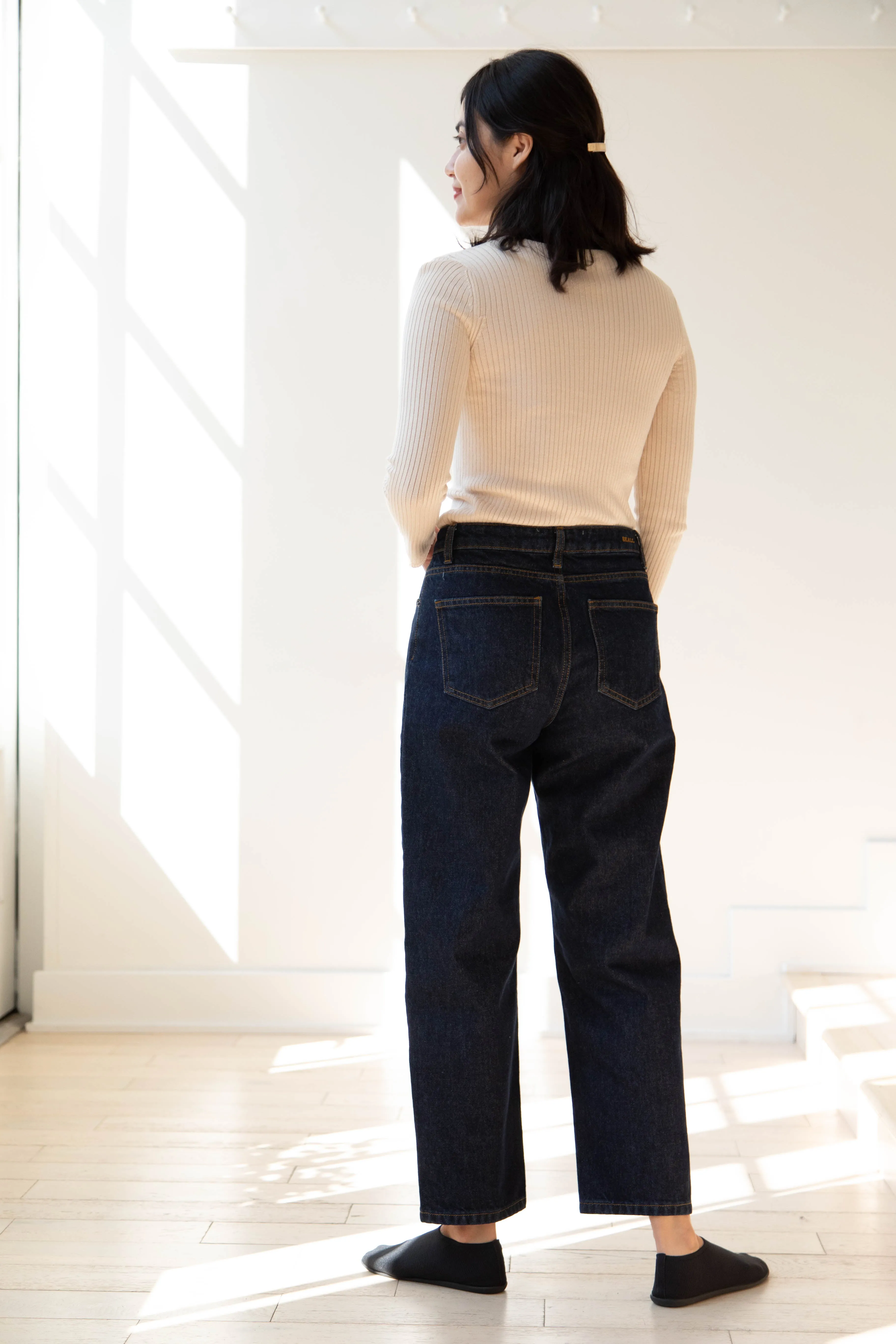 Skall | Allison Cropped Jeans in Indigo Blue Denim