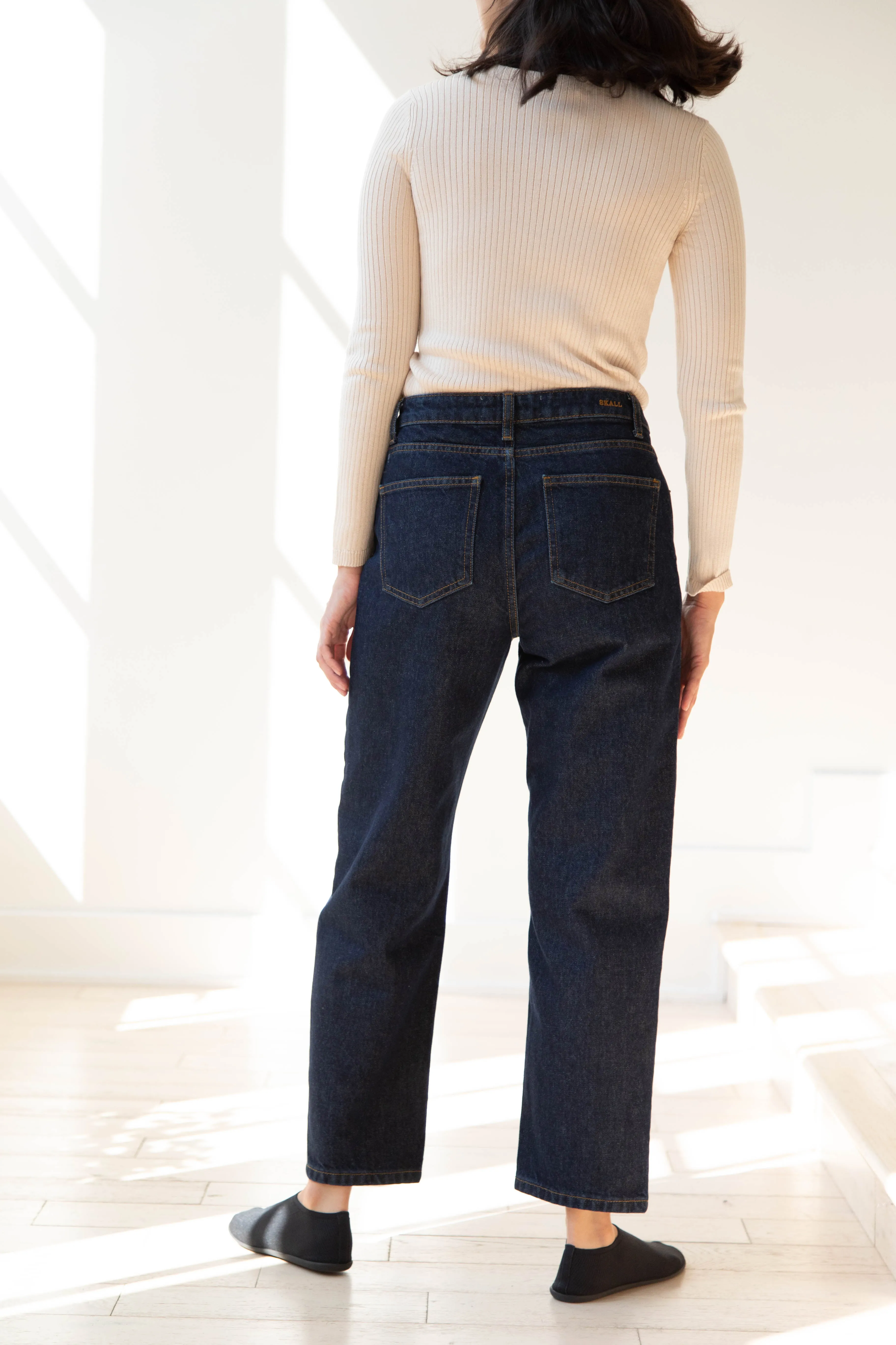 Skall | Allison Cropped Jeans in Indigo Blue Denim