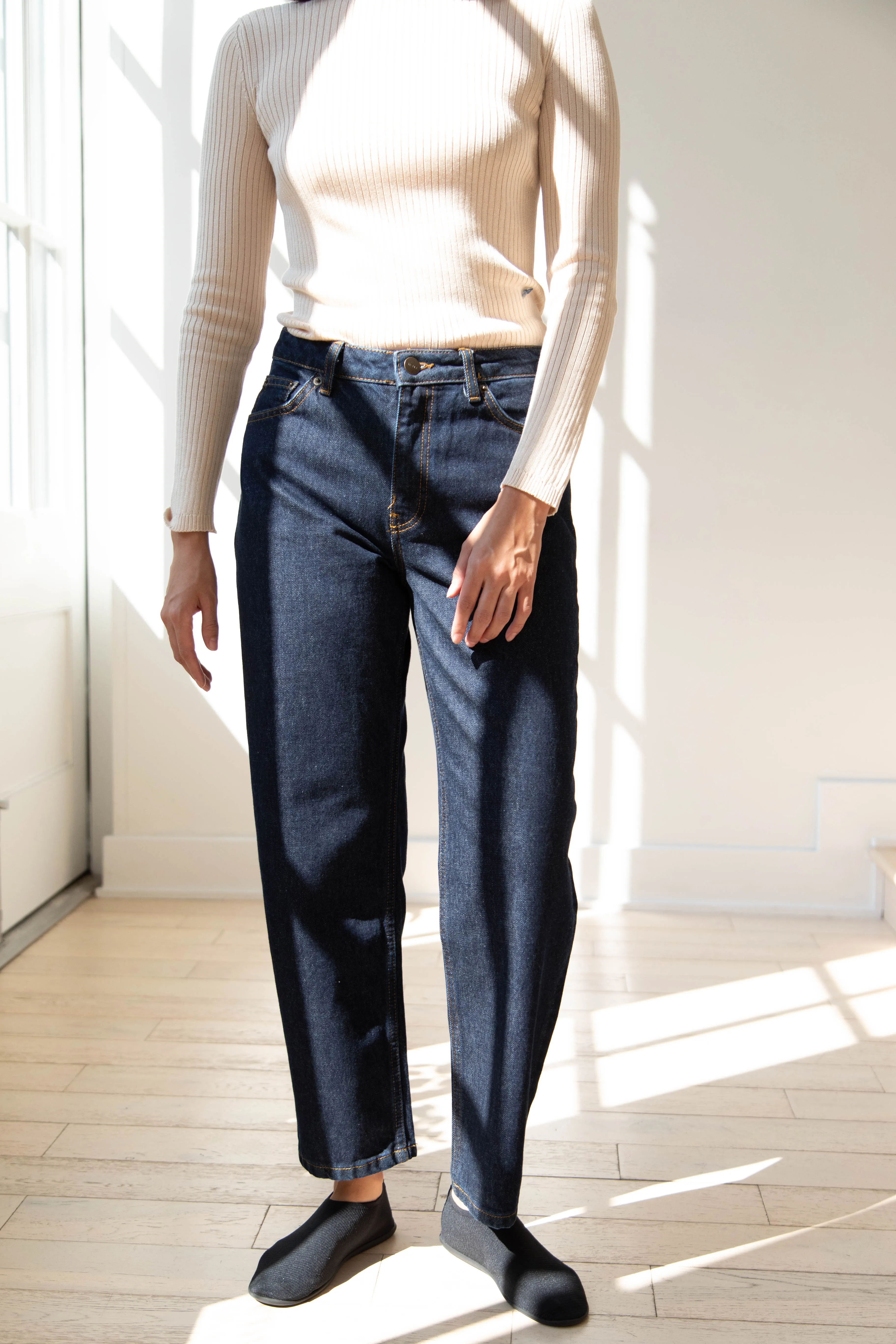 Skall | Allison Cropped Jeans in Indigo Blue Denim