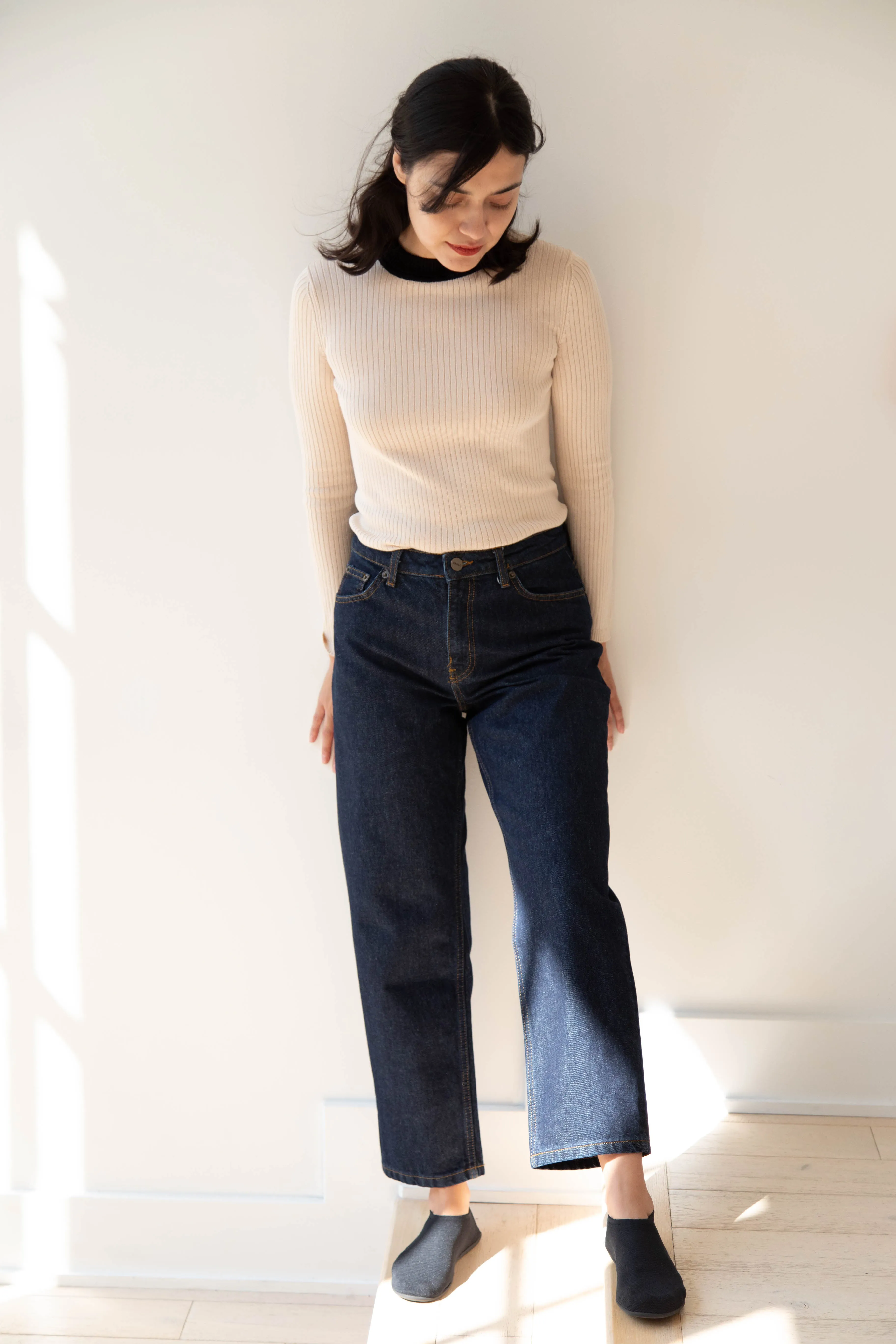 Skall | Allison Cropped Jeans in Indigo Blue Denim