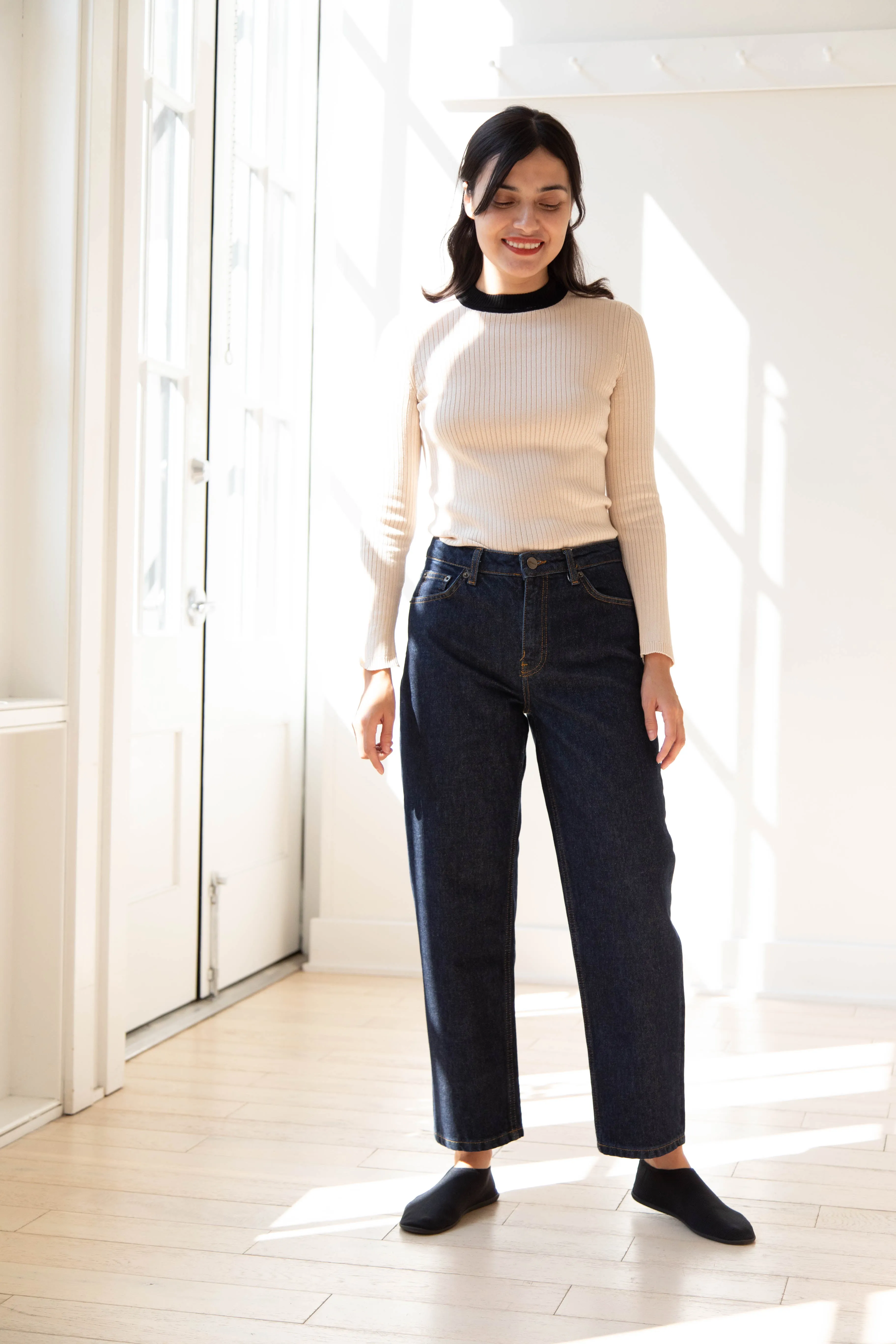 Skall | Allison Cropped Jeans in Indigo Blue Denim