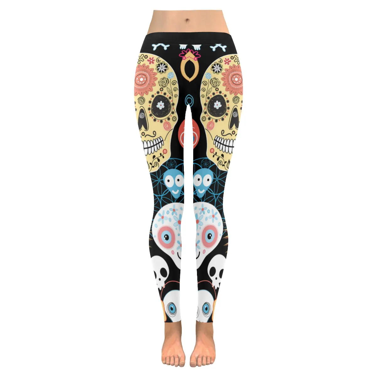 Skulls Women's Low Rise Leggings (Invisible Stitch)