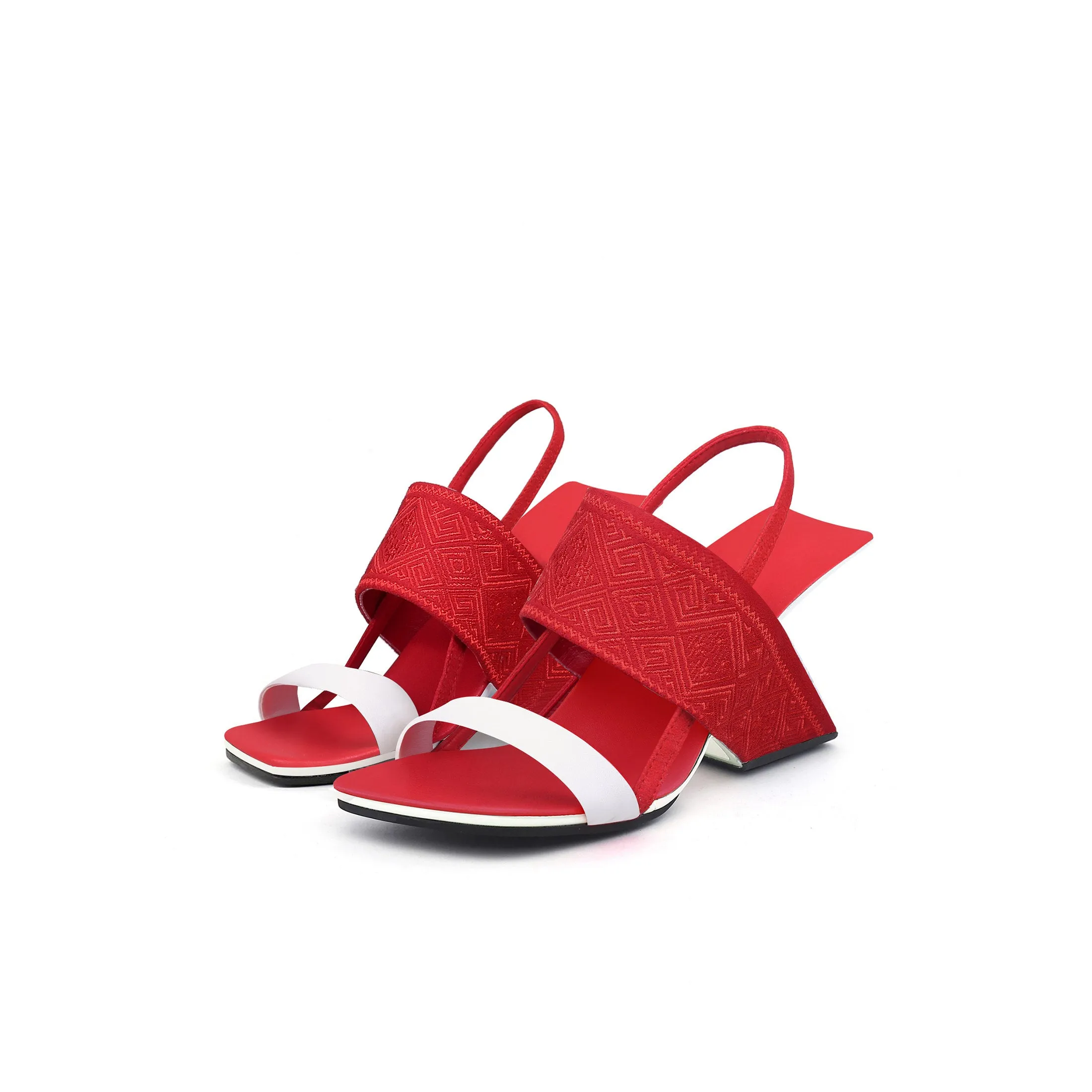 Square Toe Thick Strap Slip On Sandals