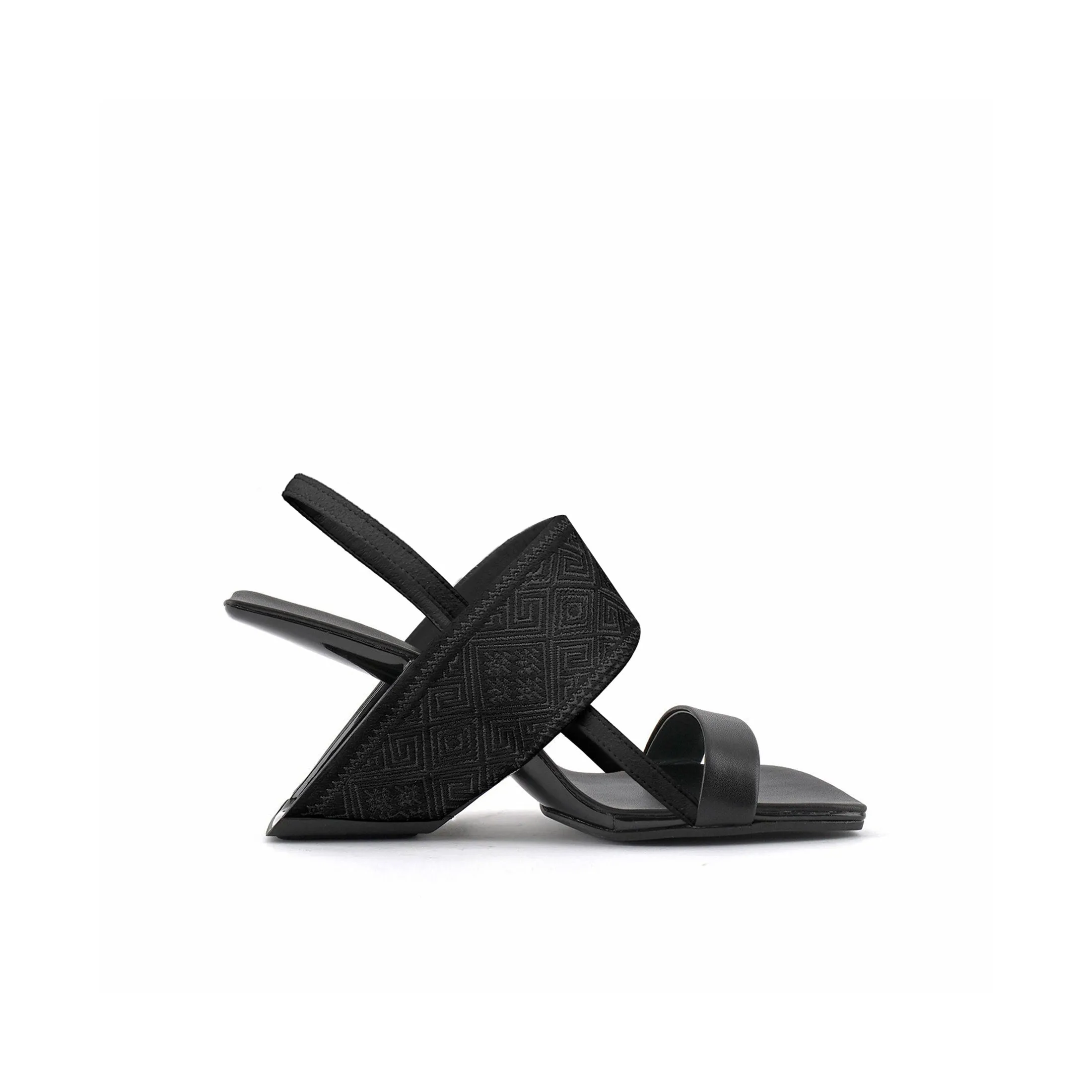 Square Toe Thick Strap Slip On Sandals