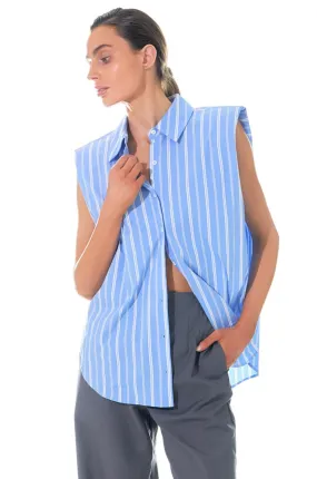 Stripe Power Shoulder Shirt