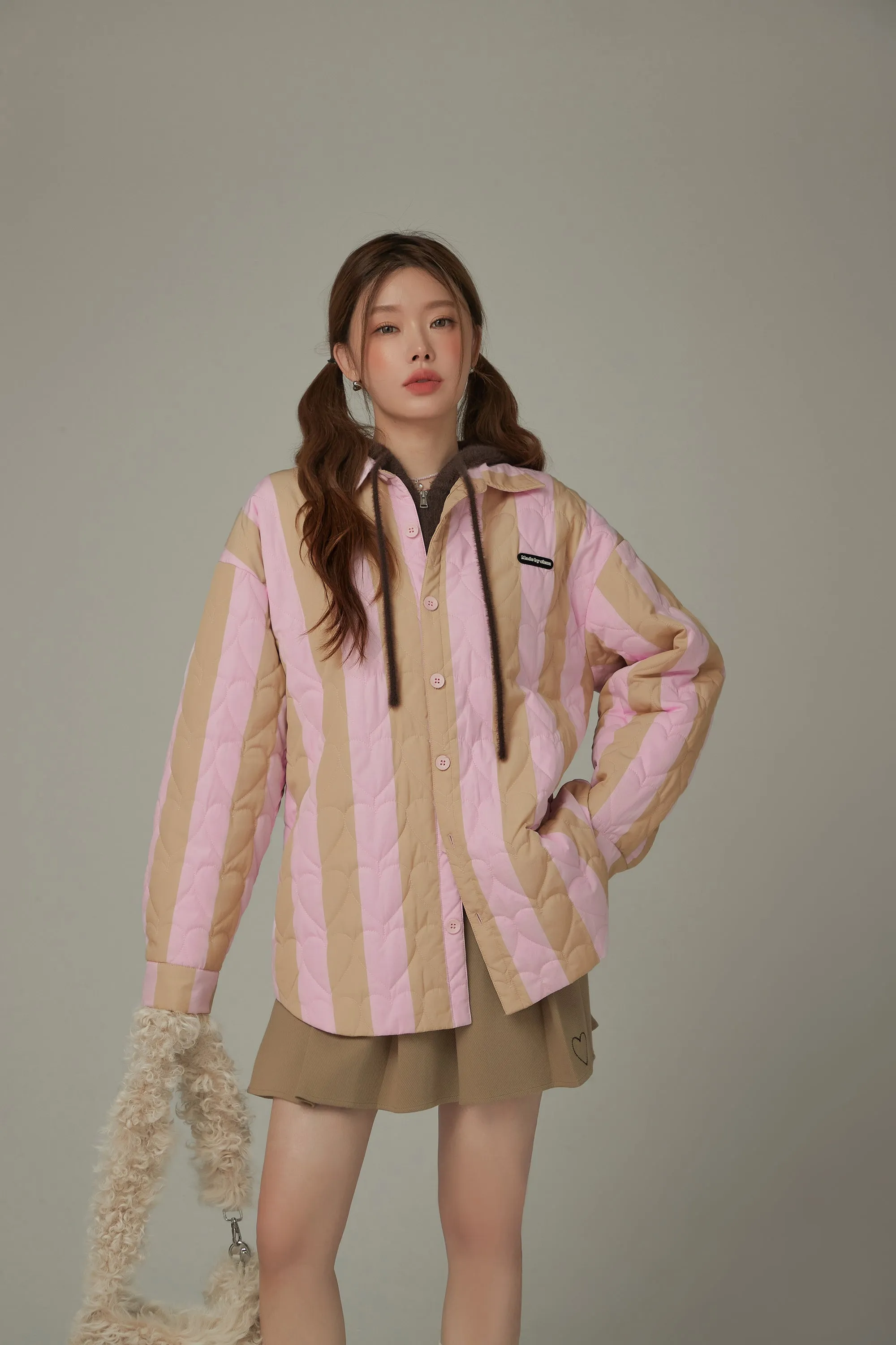 Striped Heart Quilted Jacket