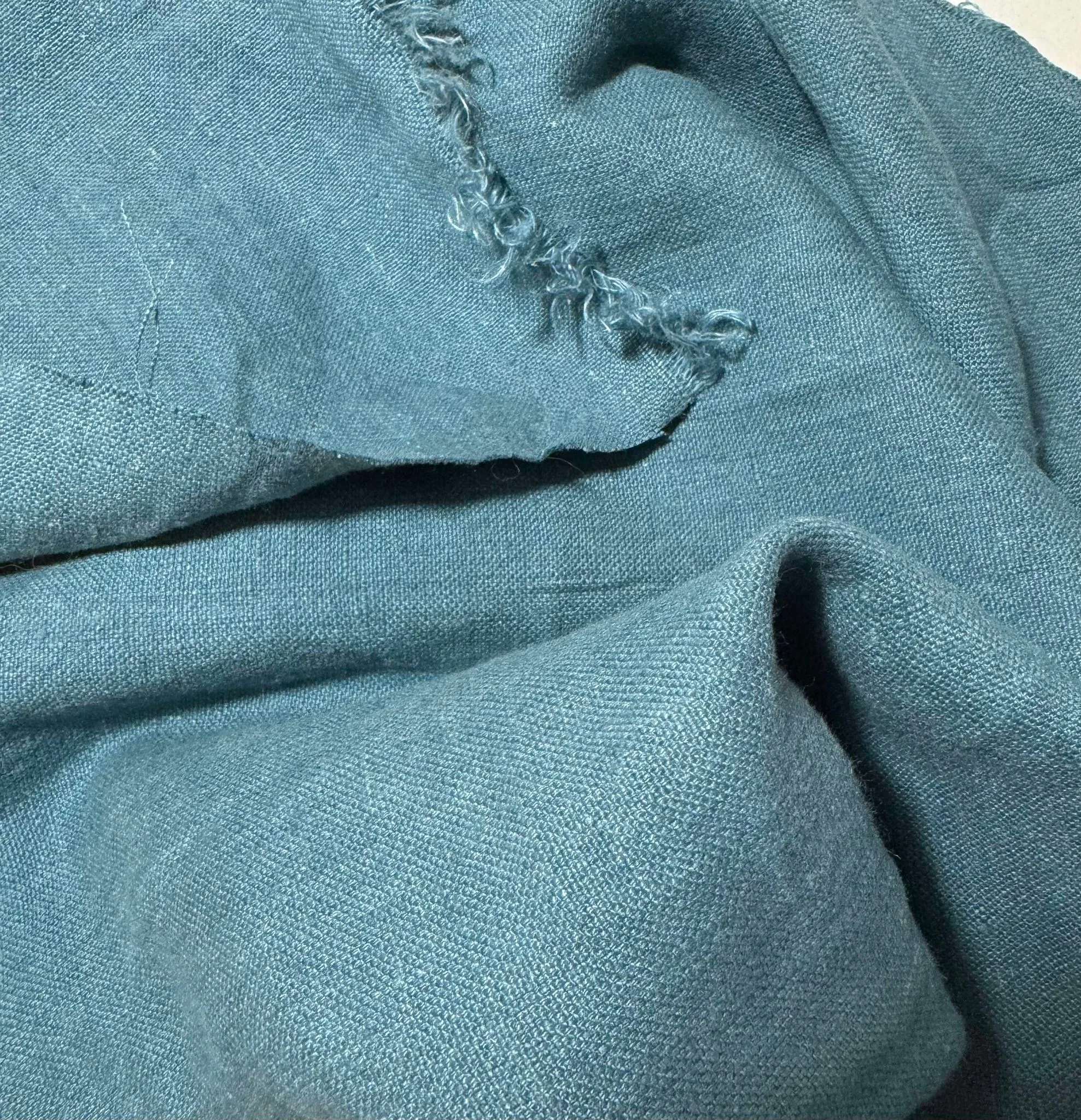 Teal Blue 100% Linen Fabric - Heavy Weight