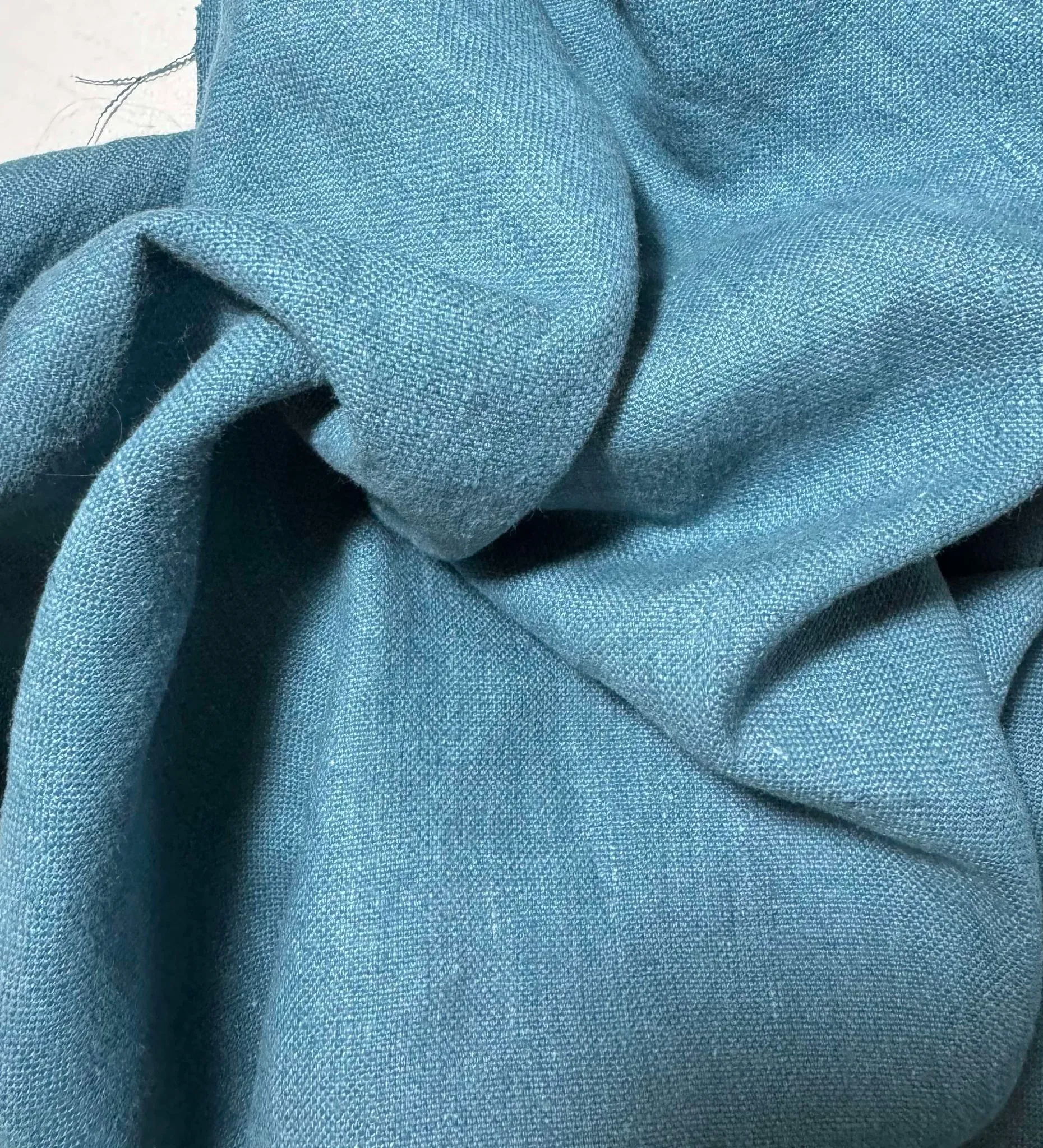 Teal Blue 100% Linen Fabric - Heavy Weight