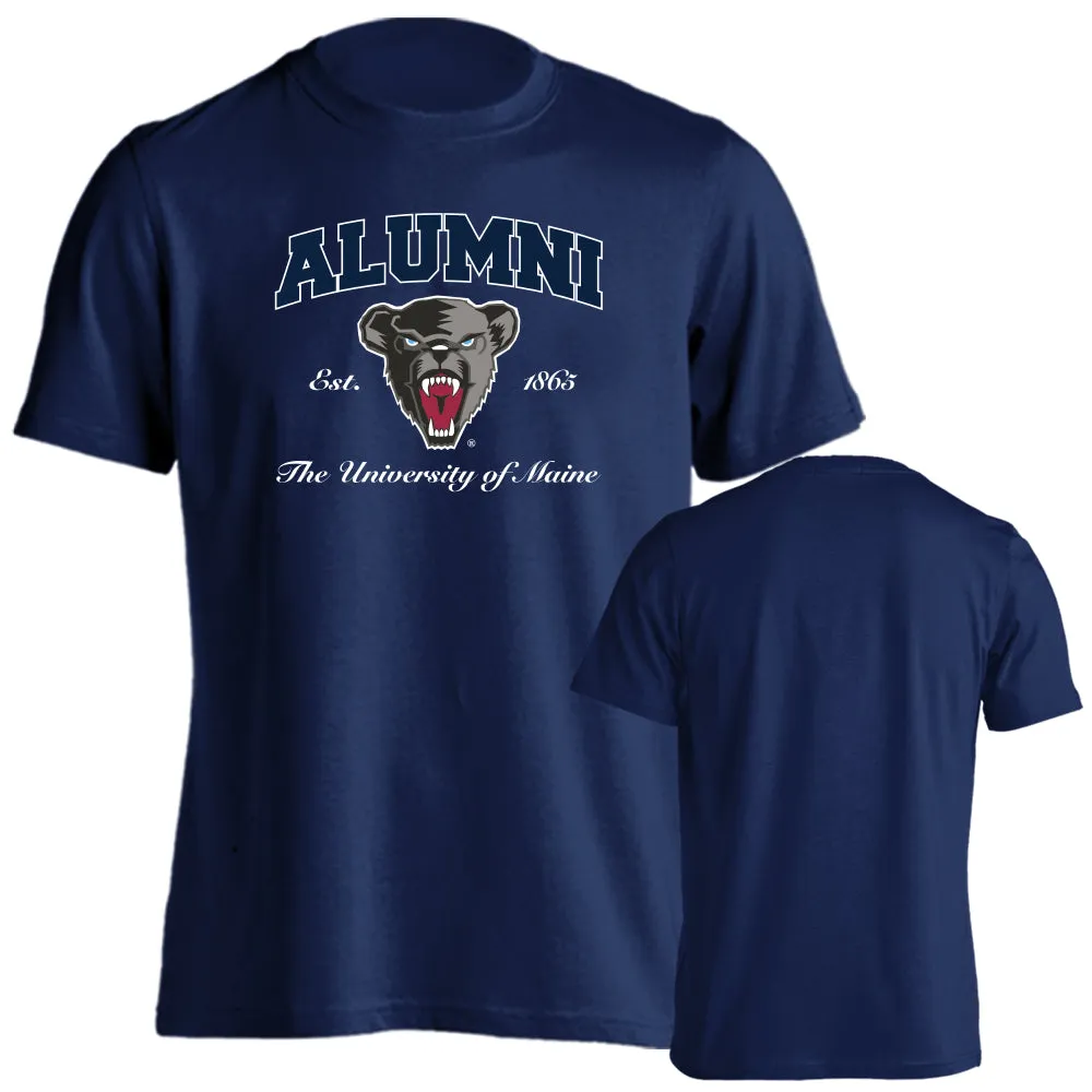 University of Maine Bears UMaine Alumni Script Text Short Sleeve T-Shirt